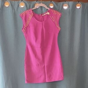 Gold Flava - Pink Studded Cap Sleeve Dress